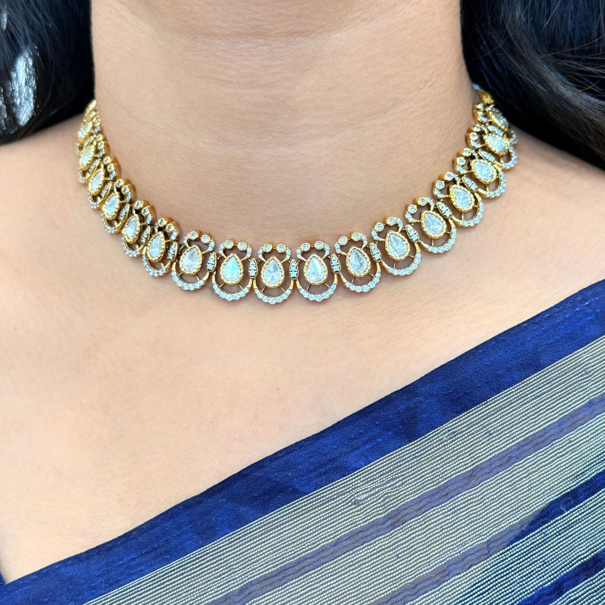 Gold-Plated Kundan-Inspired Necklace Set