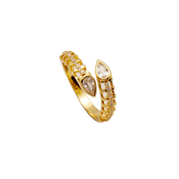 Gilded Serpent Teardrop Bypass Ring
