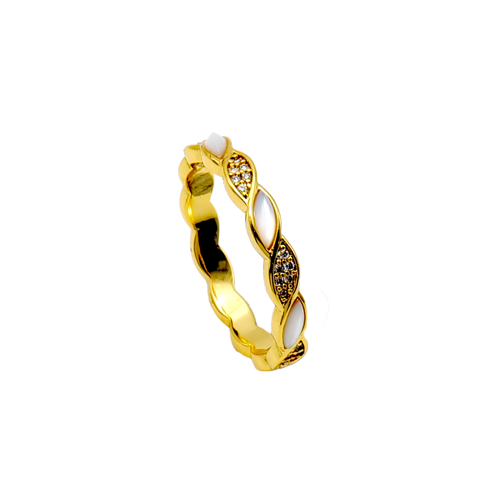 Gilded Braided Inlay Eternity Band