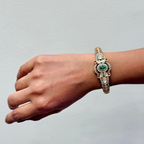 Emerald Statement Bracelet with Polki & CZ
