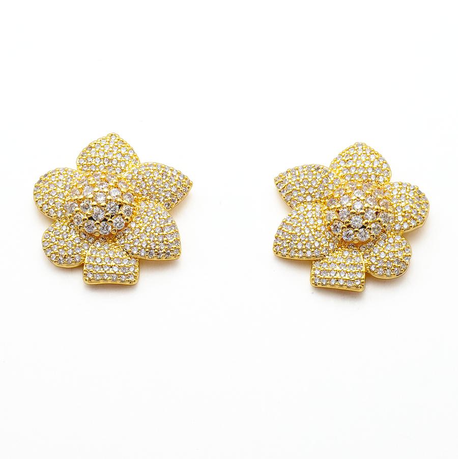Aurora Crystal Flower Stud Earrings