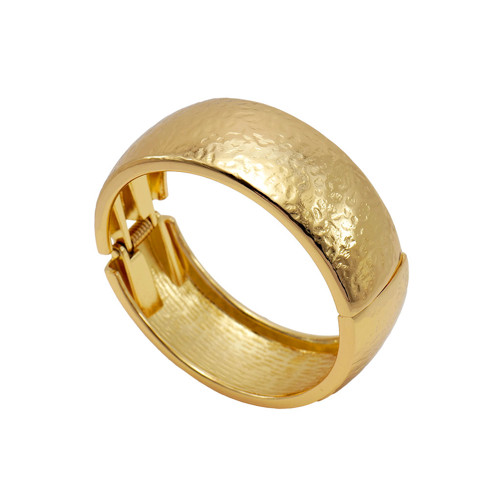 Gilded Hammered Hinged Bangle