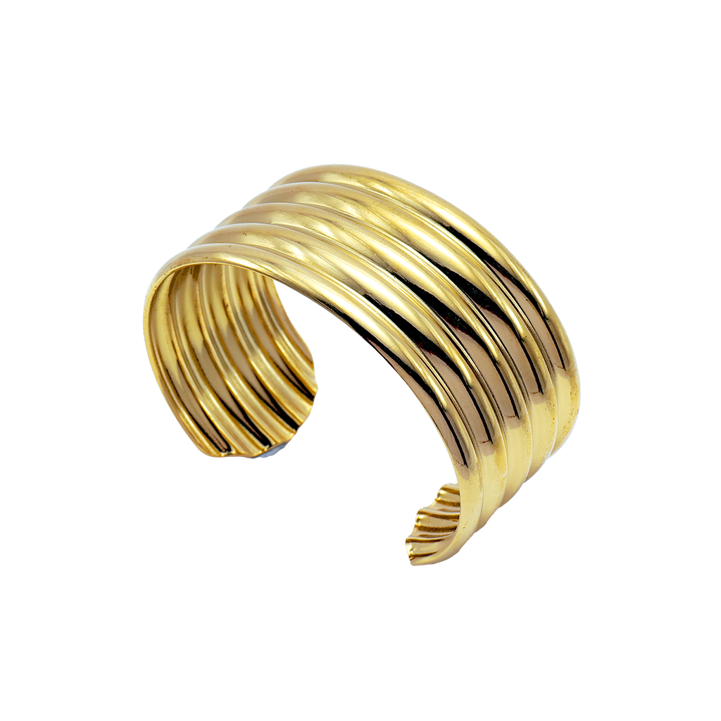 Gilded Ribbed Tiered Cuff