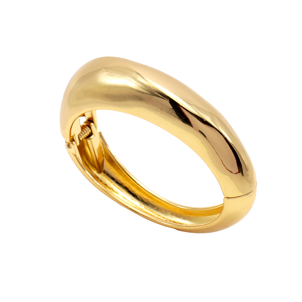 Gilded Domed Hinged Bangle