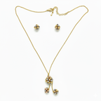 Floral Pendant Necklace Earring Set