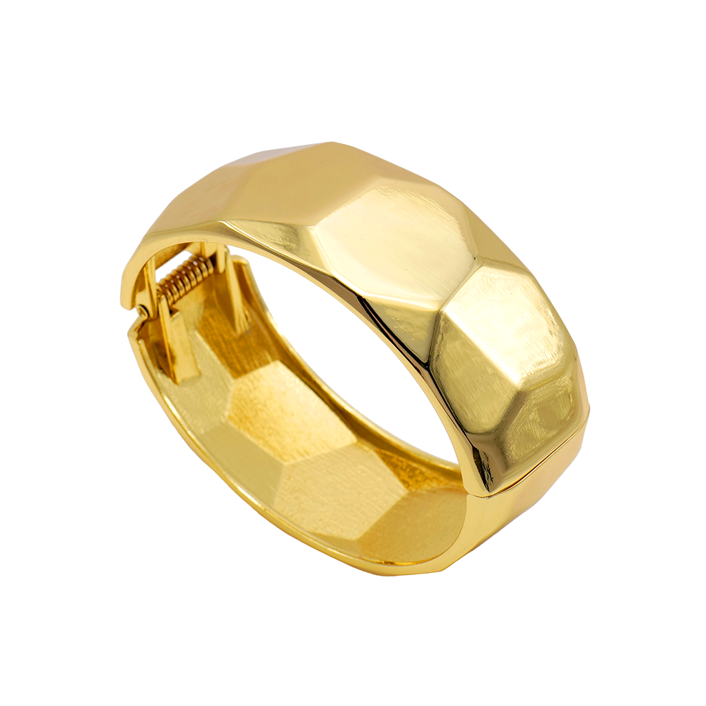 Gilded Faceted Hinged Bangle