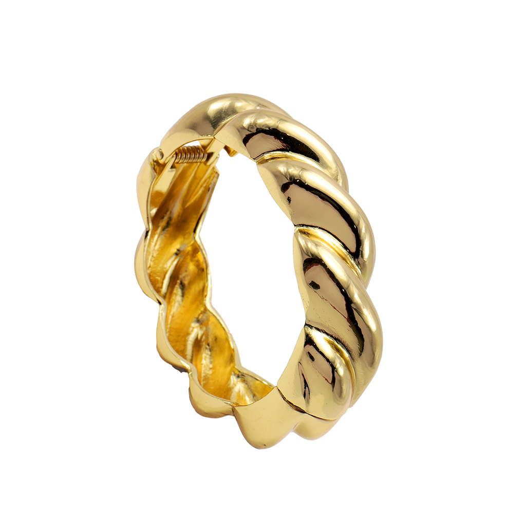 Gilded Twisted Croissant Bangle
