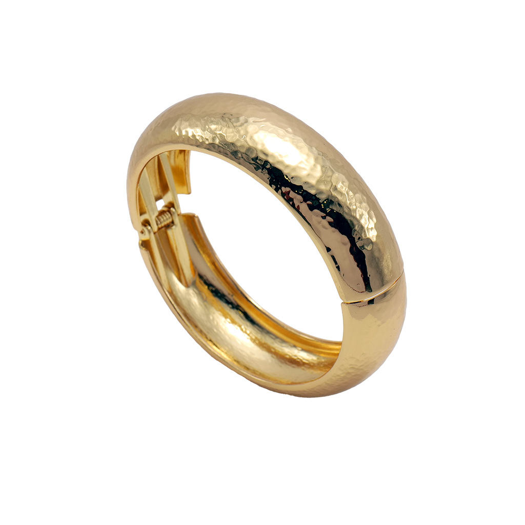 Gilded Domed Hammered Bangle