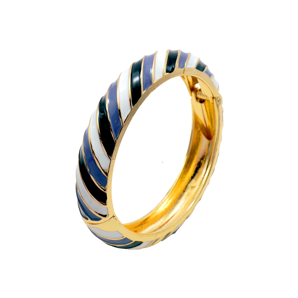 Gilded Nautical Enamel Bangle