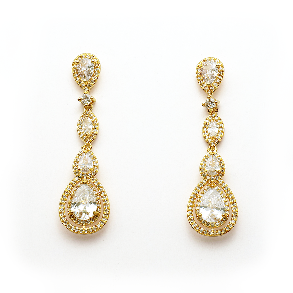 Royal Cascade Teardrop Diamond Earrings