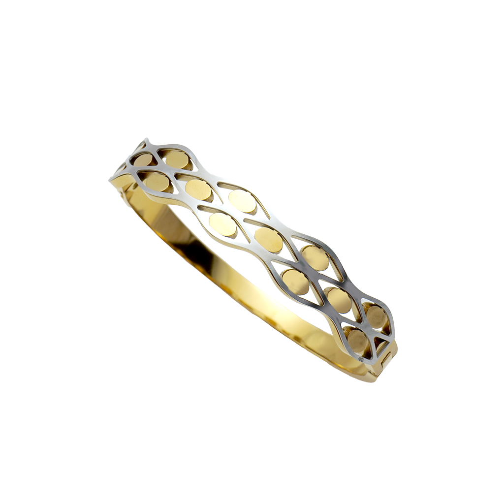Gilded Wavy Lattice Bangle