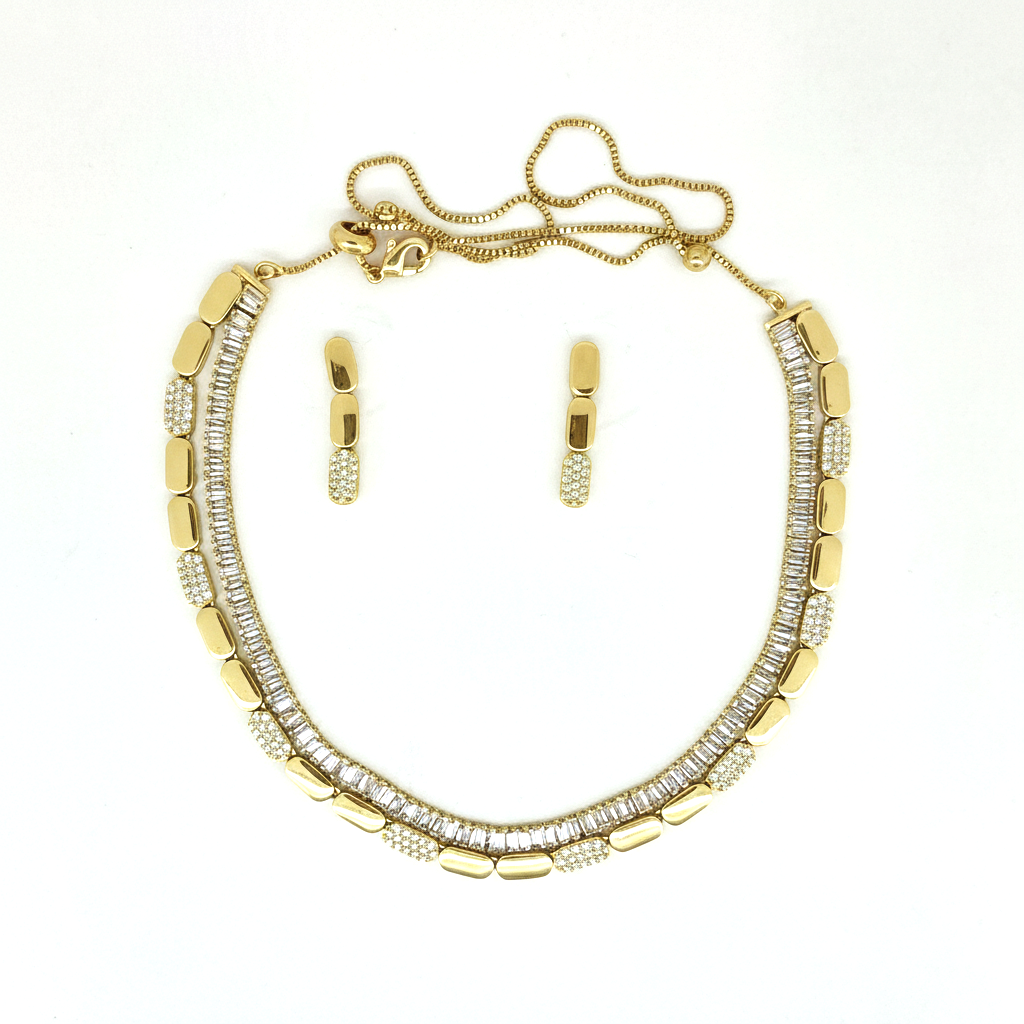 Radiant Harmony Gold & Diamond Necklace Set