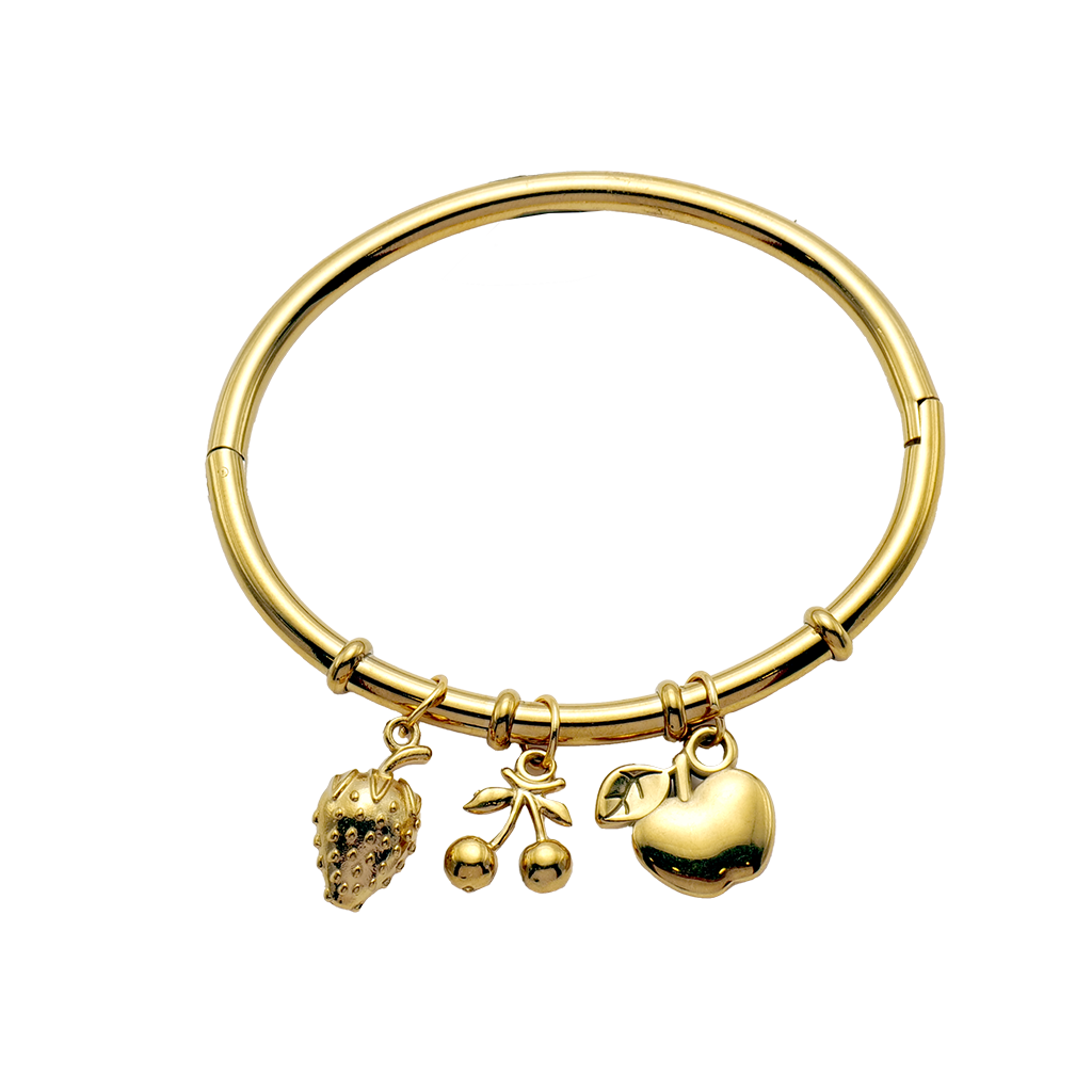 Gilded Harvest Fruit Charm Bangle