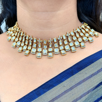 White Kundan-Inspired Necklace Earring Set