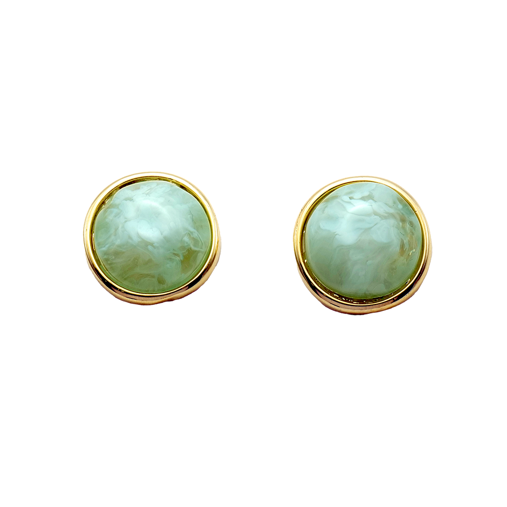 Gilded Sage Marble Studs