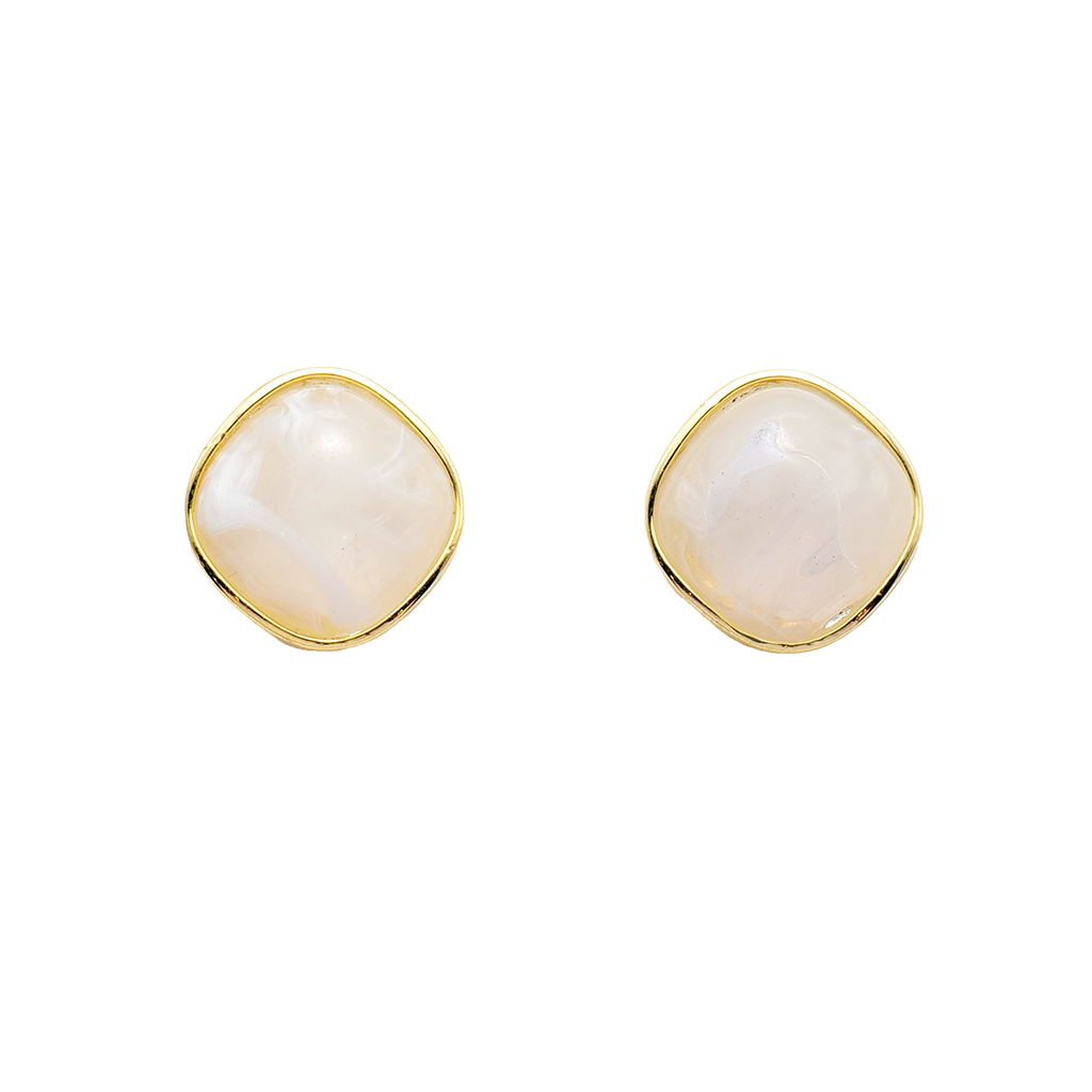 Gilded Cream Marble Cushion Studs