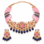 Blush Mauve Floral Choker Set