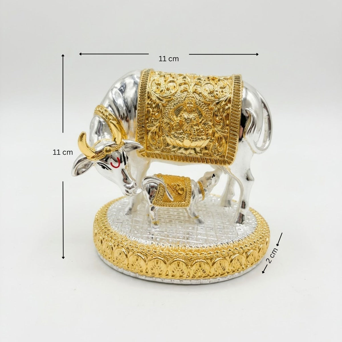 Kamdhenu Cow Dual-Tone Decorative Idol