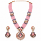 Blush Floral Beaded Necklace Set
