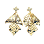 Radiant Gold-Tone Mesh Statement Earrings