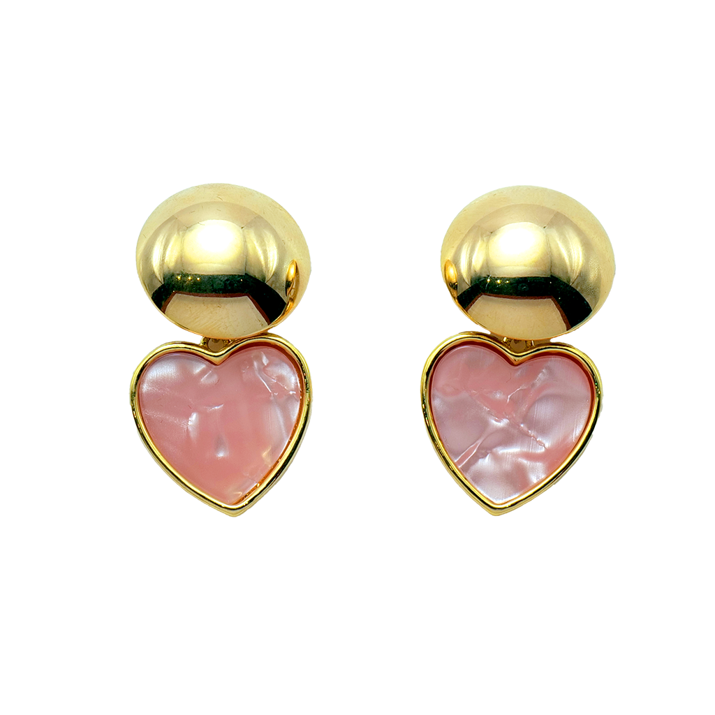 Gilded Rose Heart Drop Earrings