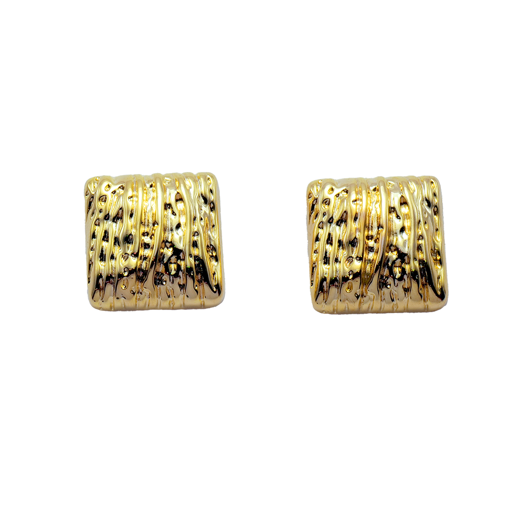 Gilded Bark Square Studs