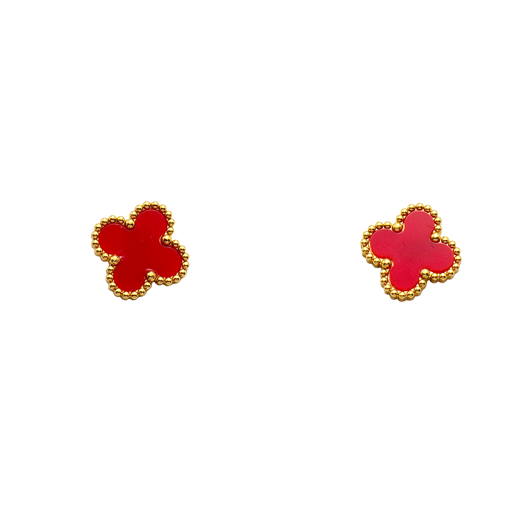 Gilded Crimson Clover Studs