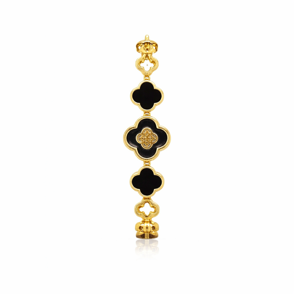 Midnight Clover Gold Bracelet