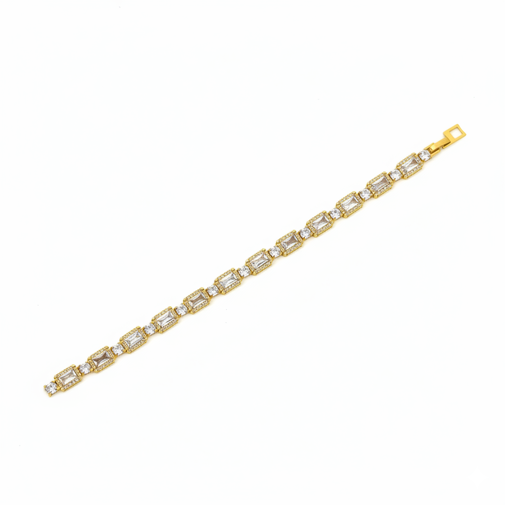 Radiant Emerald-Cut Halo Tennis Bracelet