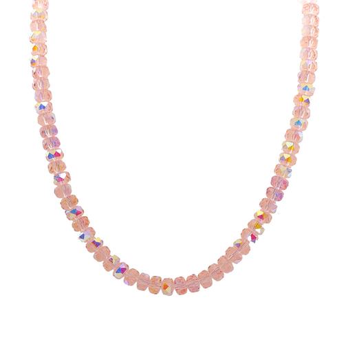 Blush Aurora Crystal Beaded Necklace