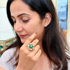 Mira Floral Stone Ethnic Ring