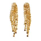 Gold-Tone Shimmering Disc Waterfall Earrings