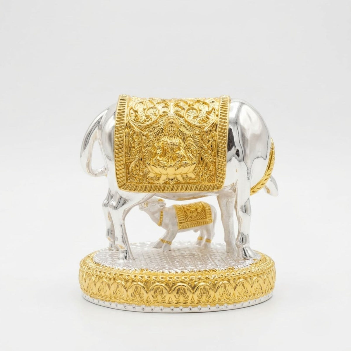 Kamdhenu Cow Dual-Tone Decorative Idol