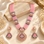 Blush Floral Beaded Necklace Set