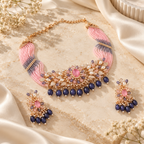 Blush Mauve Floral Choker Set