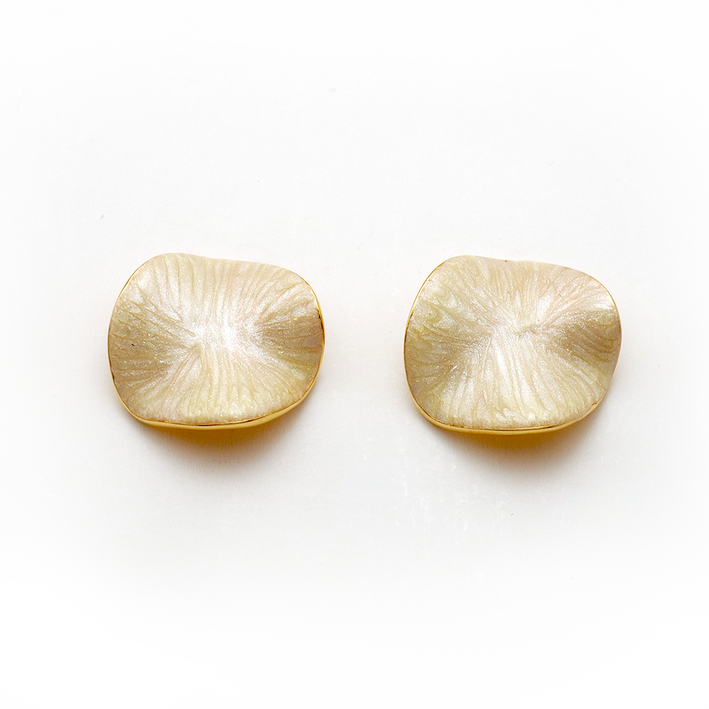 Golden Petal Radiance Stud Earrings