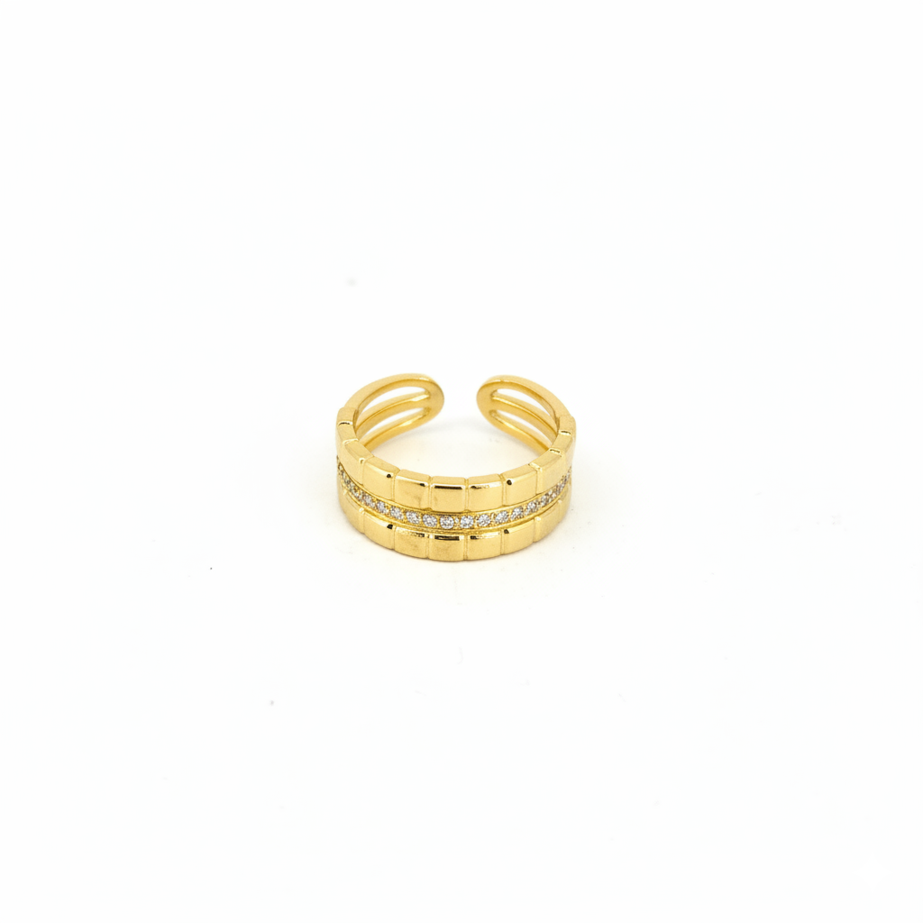 Aurelia Gold Crystal Cuff Ring