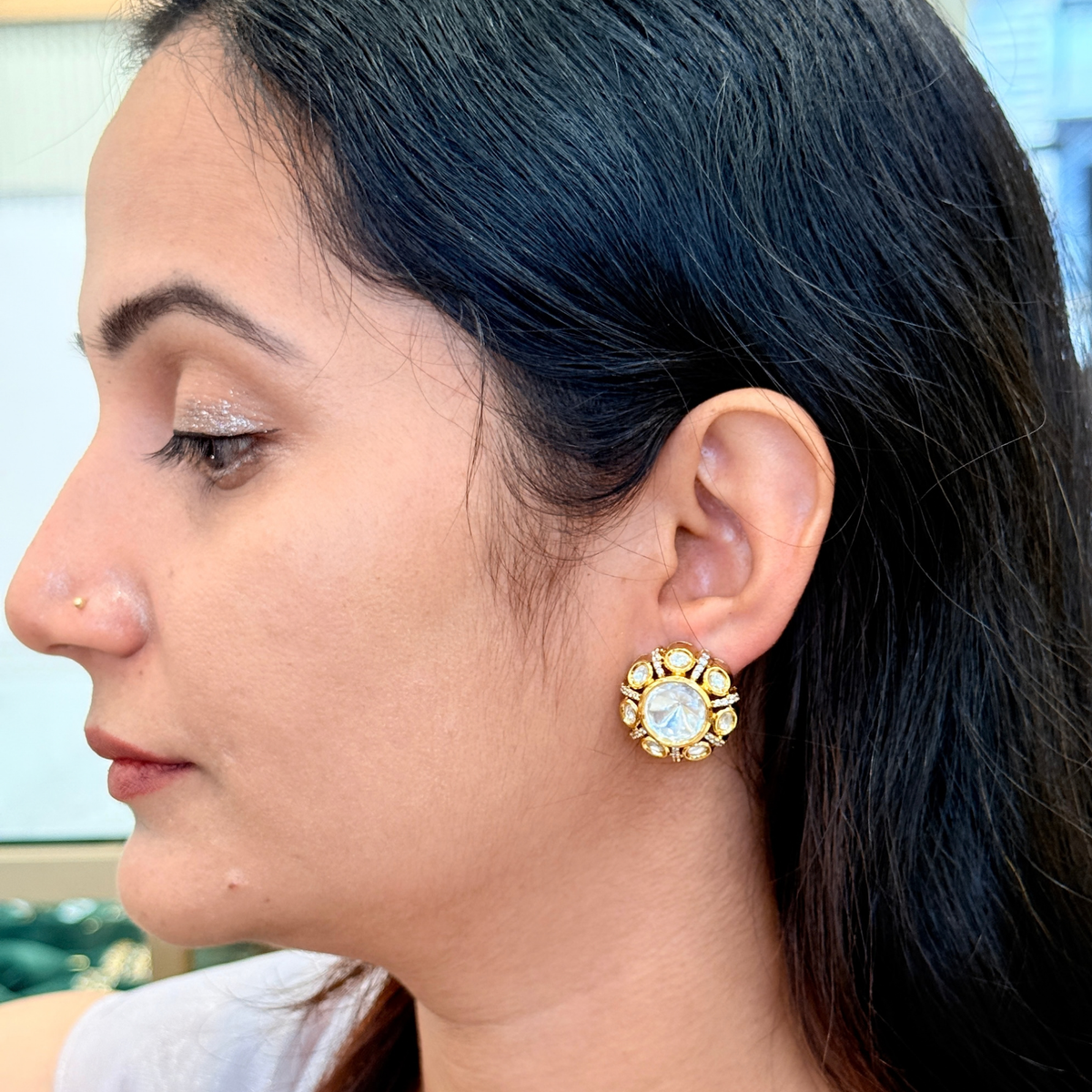 Kundan-Inspired Stud Earrings