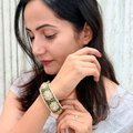 Ruby Pink Kundan-Inspired Polki Kada
