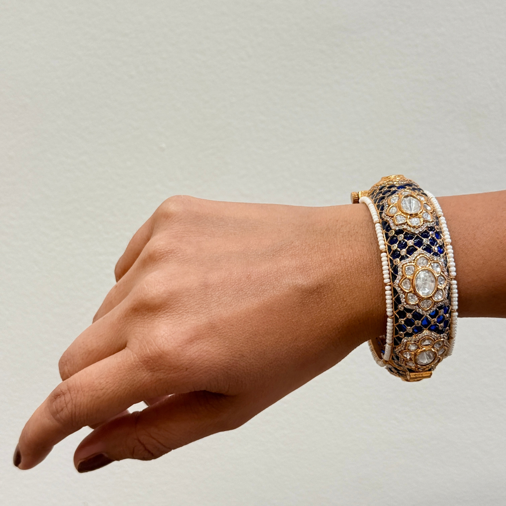 Ruby Pink Kundan-Inspired Polki Kada