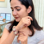 Ruby Pink Kundan-Inspired Polki Kada