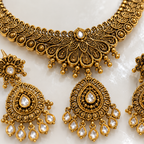 Antique Gold-Tone Floral Necklace Set