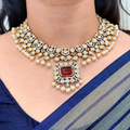 Emerald Kundan-Inspired Bridal Necklace Set