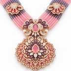 Blush Floral Beaded Necklace Set