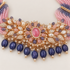 Blush Mauve Floral Choker Set