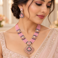 Blush Floral Beaded Necklace Set