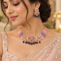 Blush Mauve Floral Choker Set