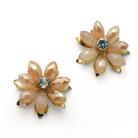 Champagne Crystal Blossom Stud Earrings