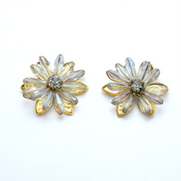 Crystal Sunburst Petal Stud Earrings