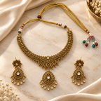 Antique Gold-Tone Floral Necklace Set
